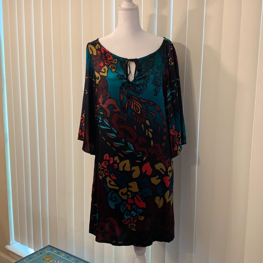 Print Silk dress with pockets